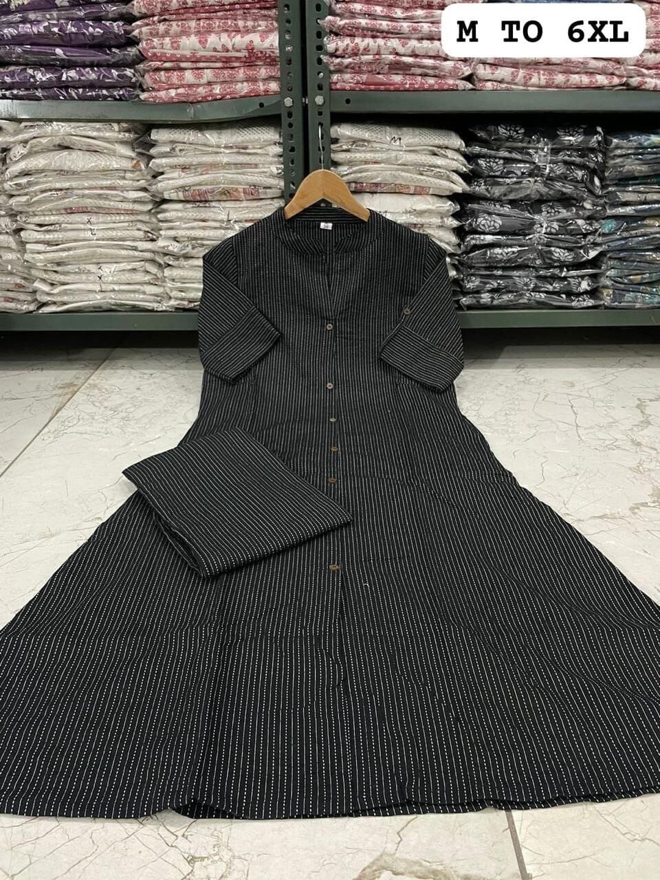 Black Co-Ord Set A Line Kurti with plazzo Kurti with plazzo Shopin Di Apparels