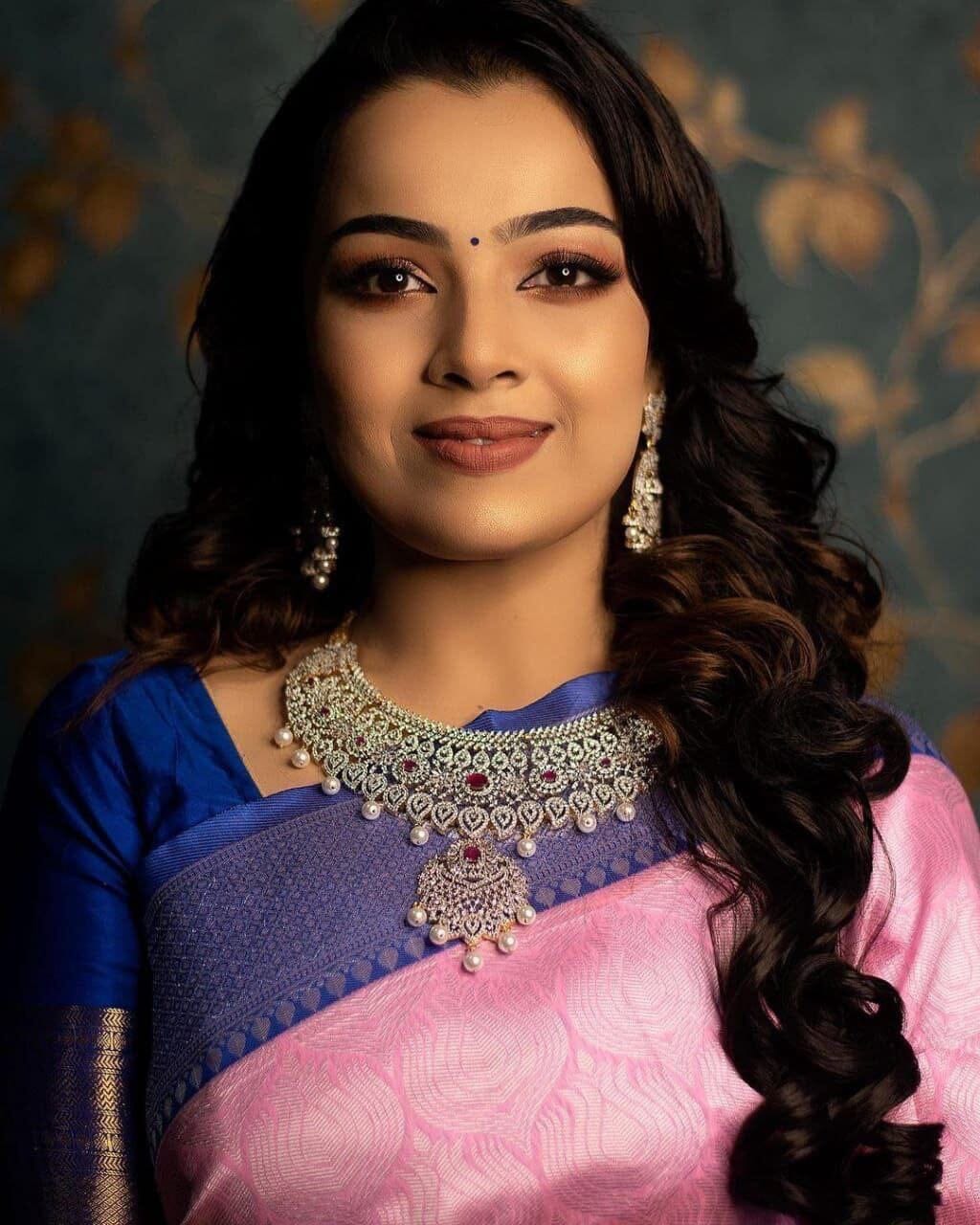 Blue and Pink Soft Lichi Silk Saree Silk Saree Shopin Di Apparels
