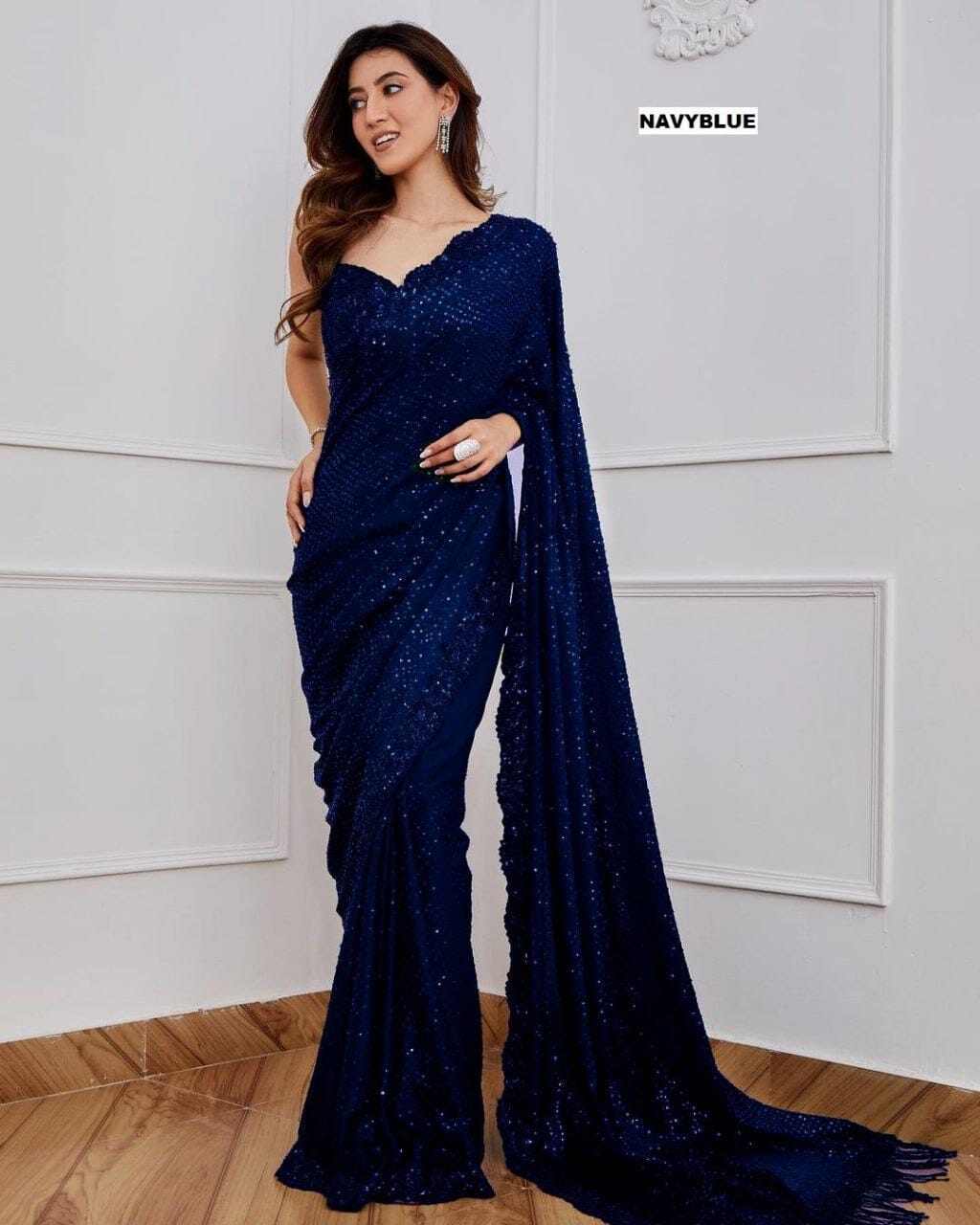 Bollywood BlockBuster 5MM Sequence Designer Saree in 6 colors Designer Saree Shopin Di Apparels