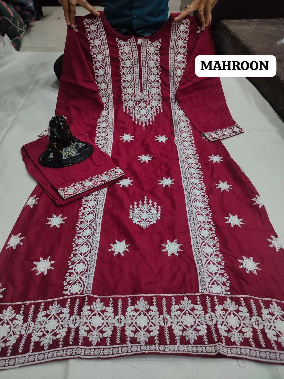 Chikankari Embroidered Kurti with Pant Set in 4 attractive colors Kurti with Pant Shopin Di Apparels