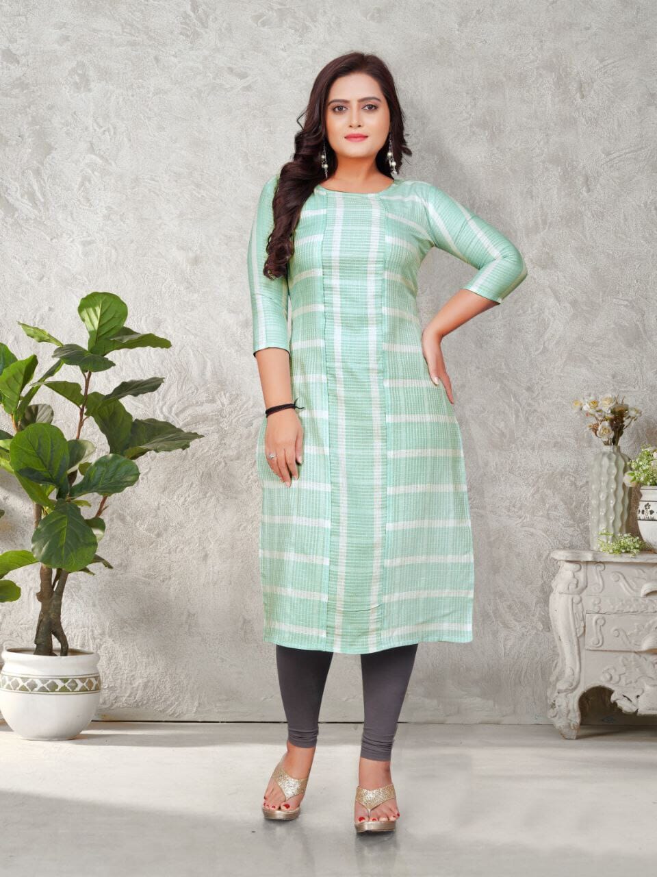 Cotton Flex Kurti with White Stripes in 4 cute colors Kurti Shopin Di Apparels