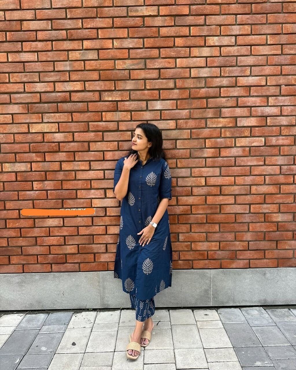 Dark Blue Cotton Printed Kurti and Pant set Kurti with Pant Shopin Di Apparels