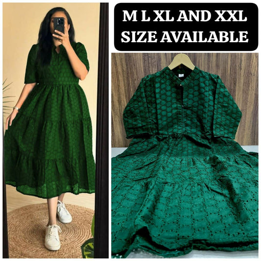 Dark Green Hakoba maxi Dress Kurti Kurti Shopin Di Apparels