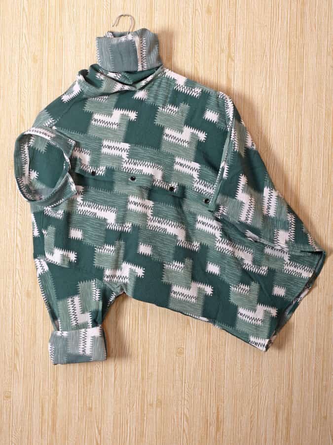 Dark Green White Men’s Full Sleeve Popcorn Shirt Men’s Shirt Shopin Di Apparels