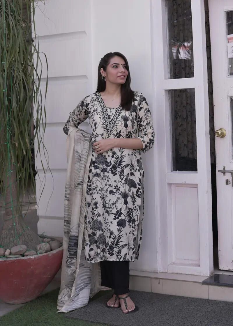 Designer Pakistani Organza Kurta with Duppata and Bottom Kurti with Bottom and Dupatta Shopin Di Apparels