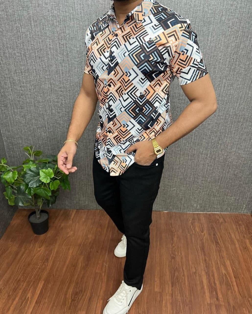 Diamond Men’s Short Sleeve Cotton Shirt Men’s Shirt Shopin Di Apparels