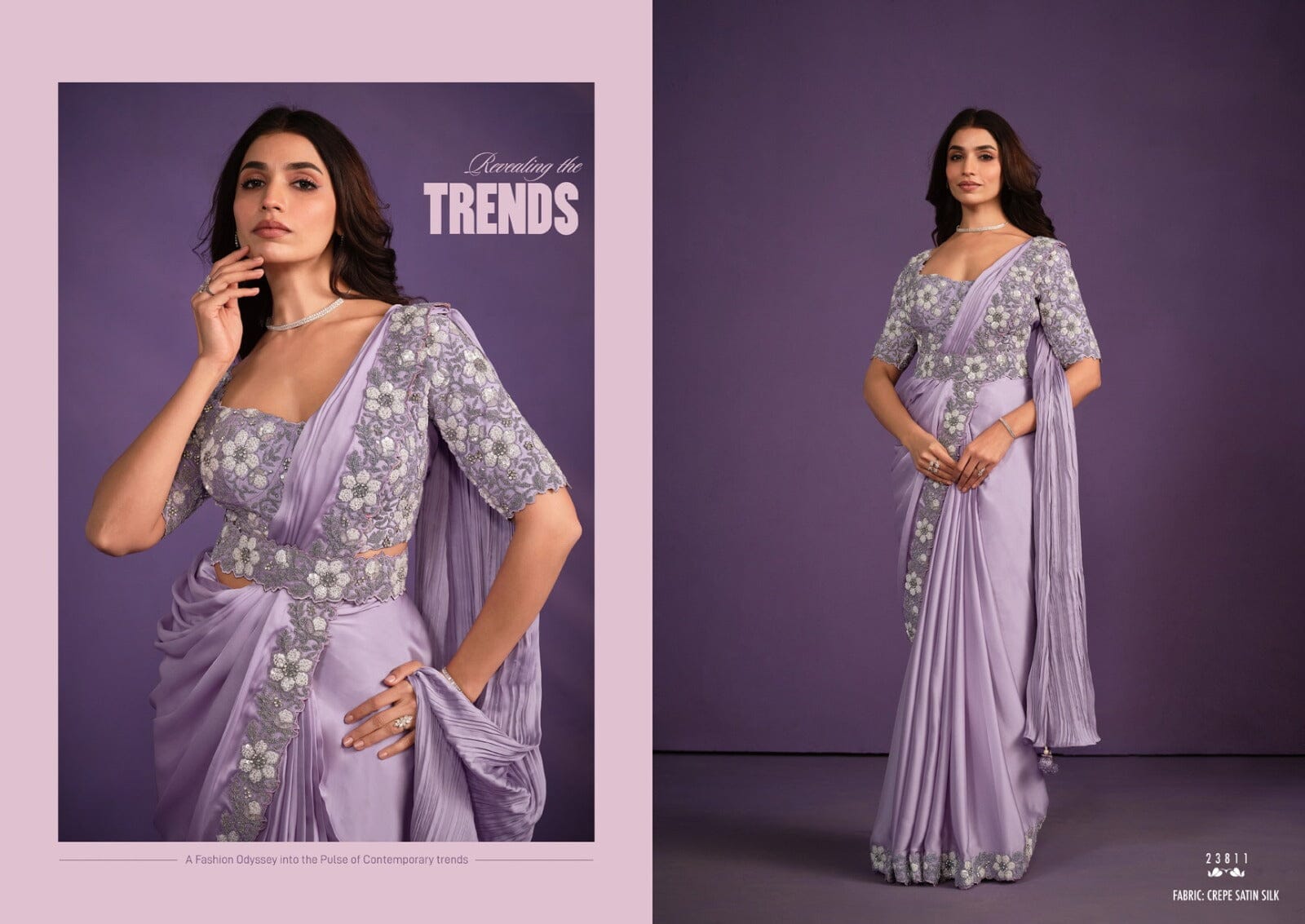 Exotica 23811 Crepe Satin Silk Ready To Wear Saree Ready Made Designer Suits Shopin Di Apparels