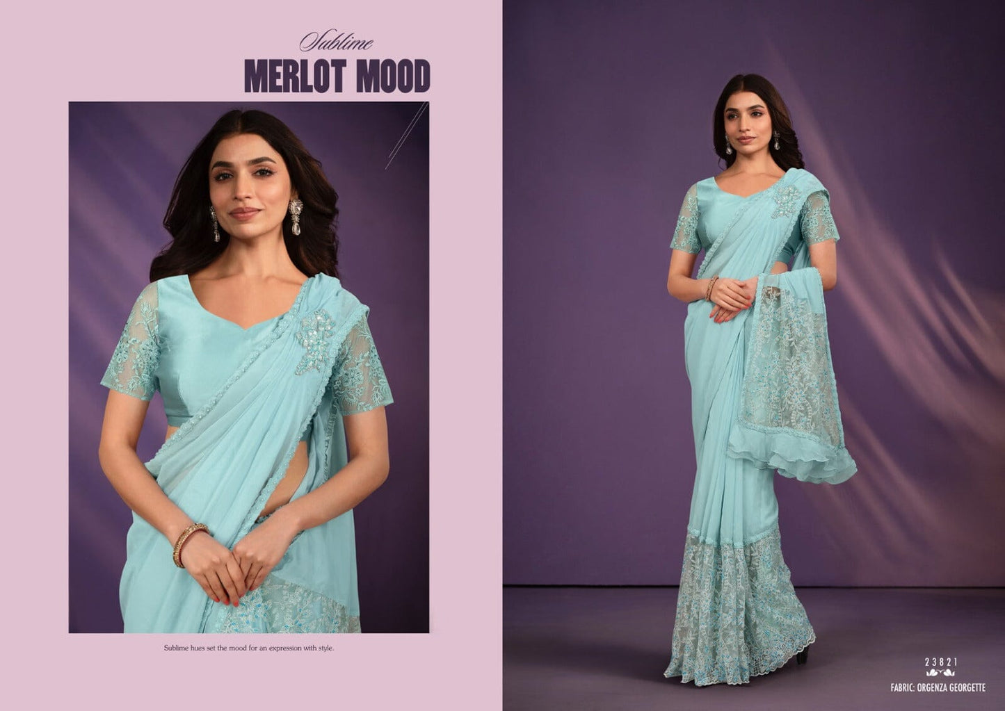 Exotica 23821 Organza georgette Ready To Wear Saree Ready to Wear Saree Shopin Di Apparels
