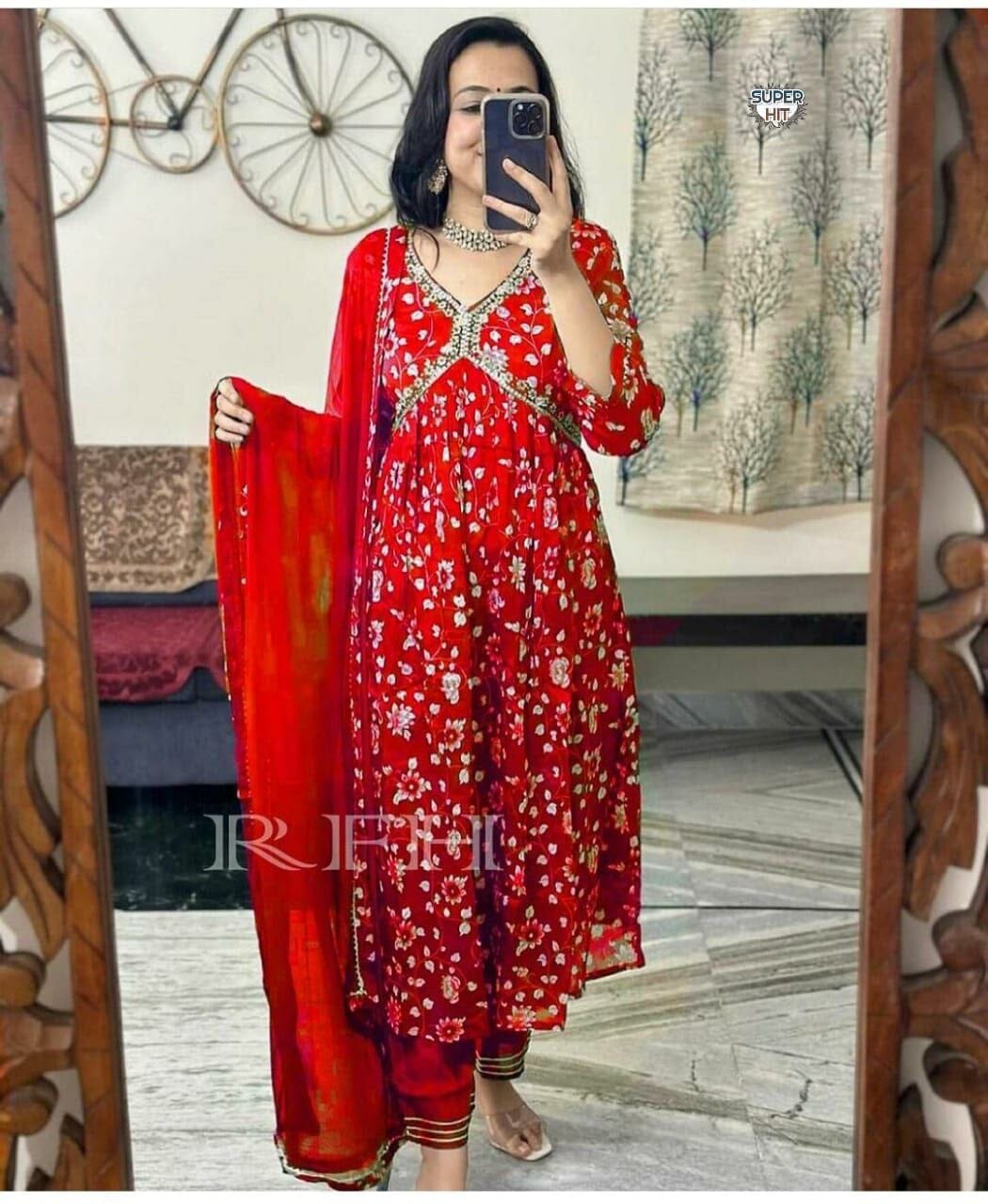 Festive Alia Cut Designer Kurti with Dupatta and Bottom Kurti with Dupatta and Bottom Shopin Di Apparels