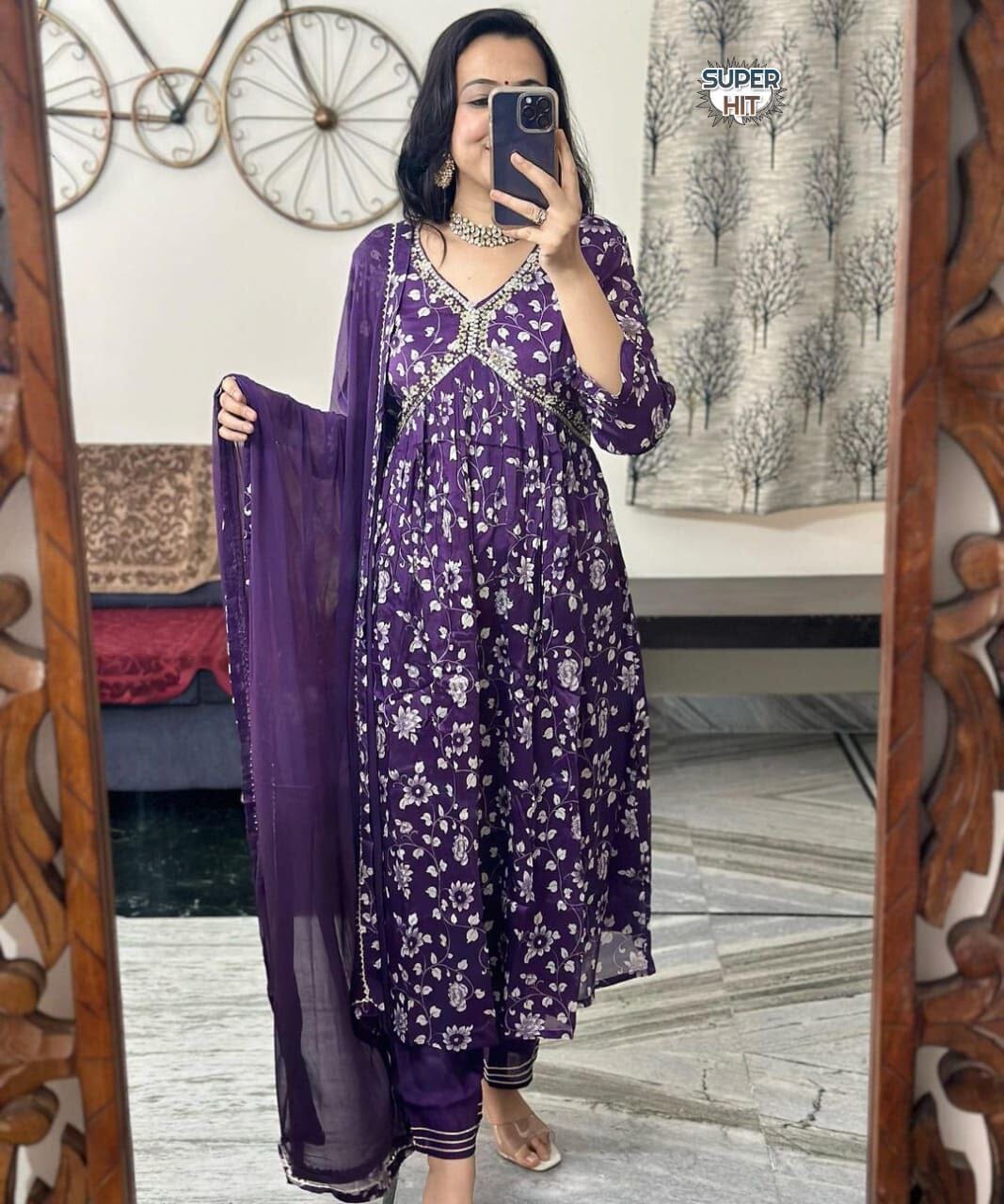 Festive Alia Cut Designer Kurti with Dupatta and Bottom Kurti with Dupatta and Bottom Shopin Di Apparels