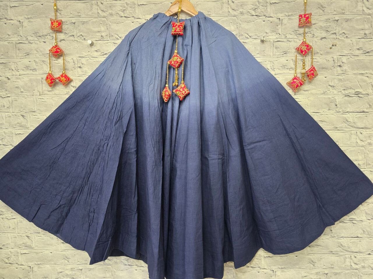 Grey Blue Ombré Mix Fabric Skirt Skirt Shopin Di Apparels