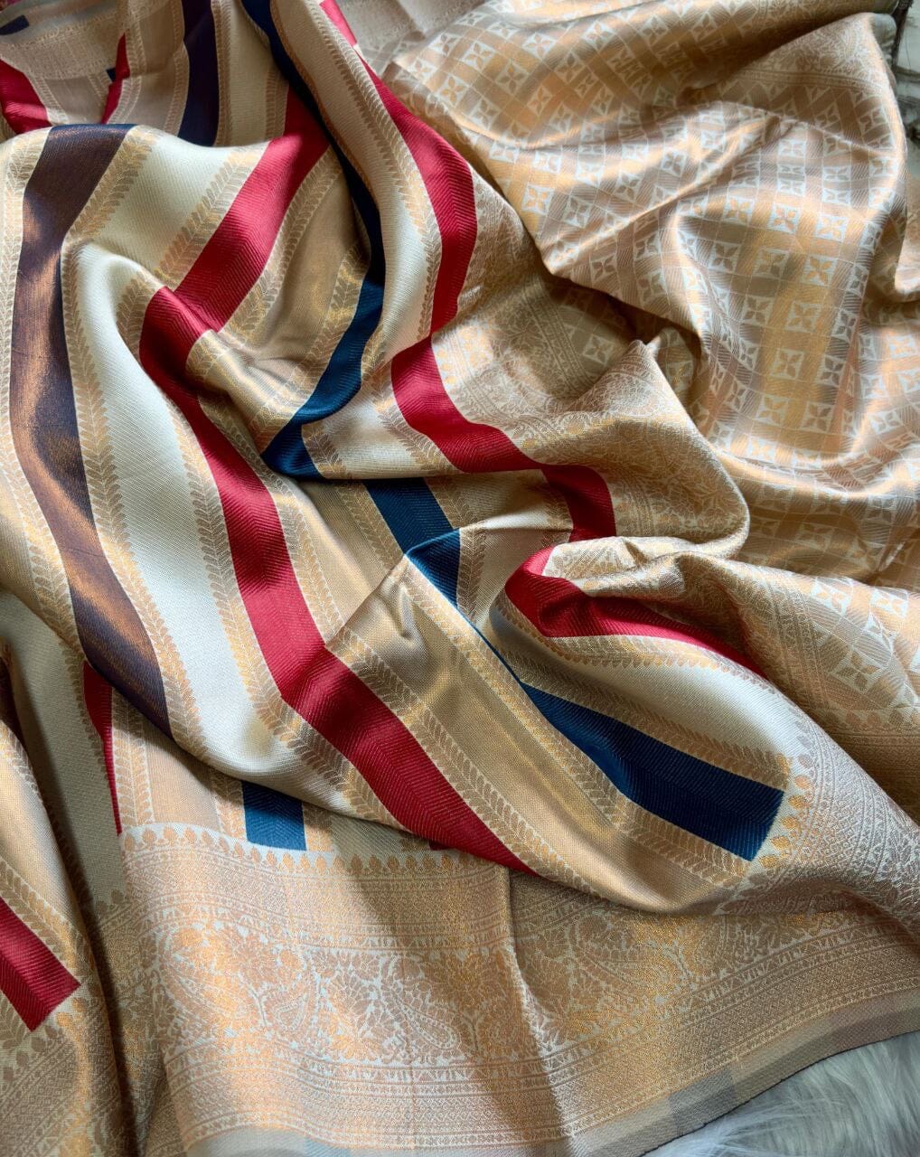 Grey Soft Banarasi Grand Rich Pallu with Brocade Blouse Banarasi Saree Shopin Di Apparels