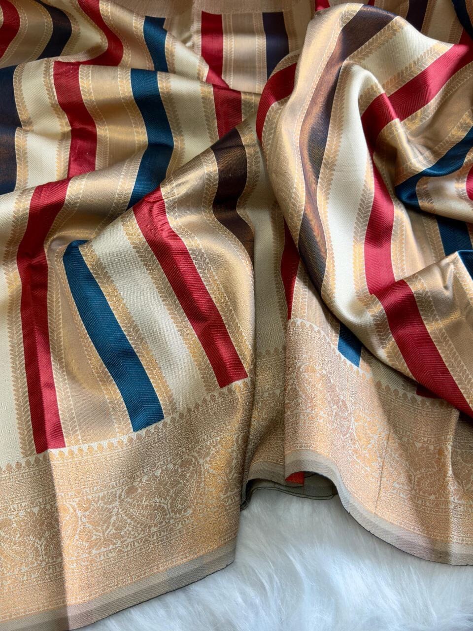 Grey Soft Banarasi Grand Rich Pallu with Brocade Blouse Banarasi Saree Shopin Di Apparels