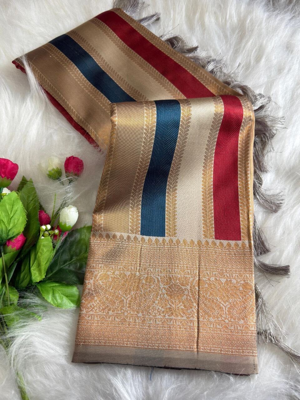 Grey Soft Banarasi Grand Rich Pallu with Brocade Blouse Banarasi Saree Shopin Di Apparels