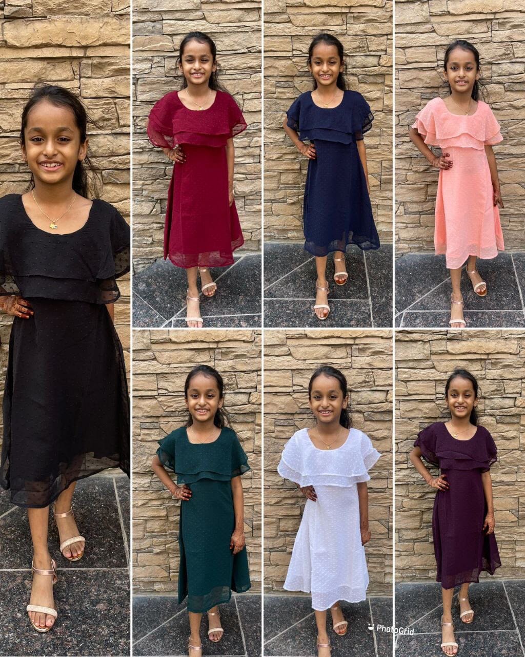 Heavy Bubble Georgette Kid’s Gown Kid's Gown Shopin Di Apparels