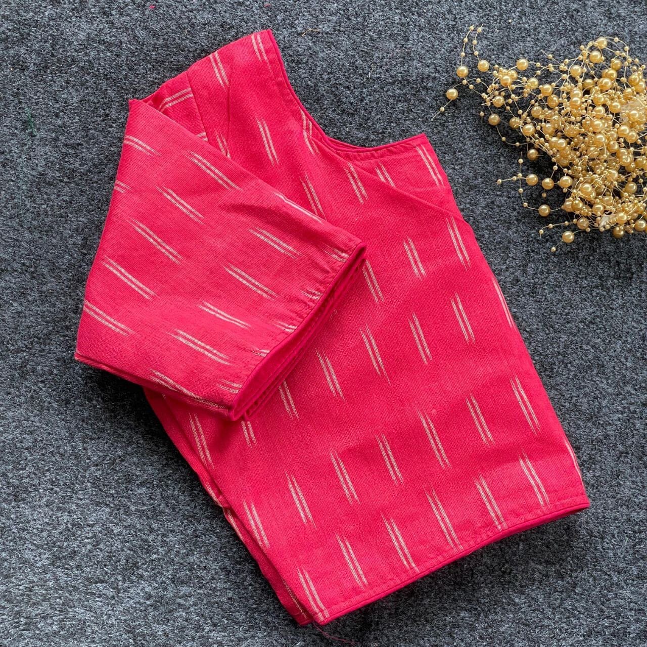Hot Pink Ikkat Handloom Cotton Boat Neck Blouse Readymade Blouse Shopin Di Apparels