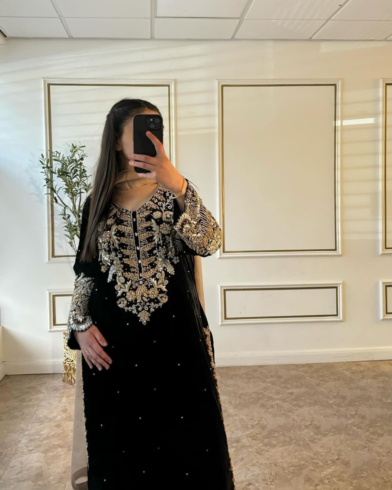 JD 522 Black Faux Georgette Heavy Embroidered Designer Suit Ready Made Designer Suits Shopin Di Apparels