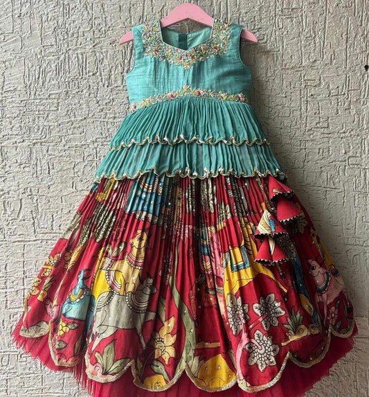 Kid’s Trending Sequence Embroidered with Beautiful Printed Lehenga and Blouse Set Kid's Lehenga Shopin Di Apparels