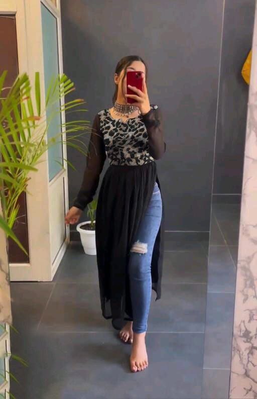 Leopard Print Georgette Naira Cut Gown Gowns Shopin Di Apparels