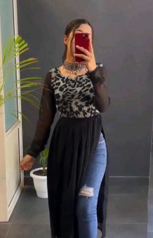 Leopard Print Georgette Naira Cut Gown Gowns Shopin Di Apparels