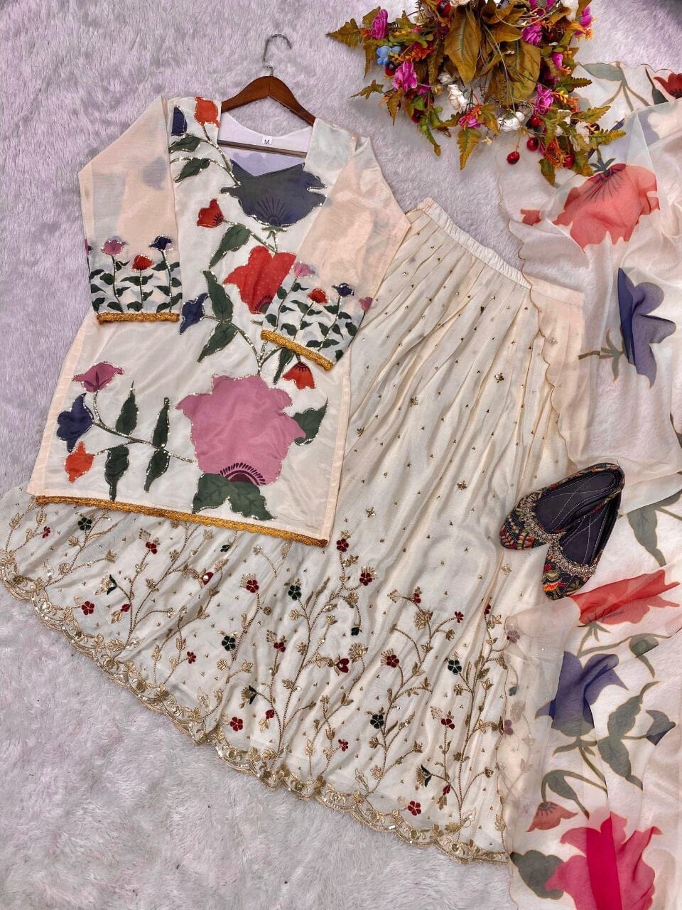 LG 1877 Sequence work Gharara Suit Ready Made Designer Suits Shopin Di Apparels