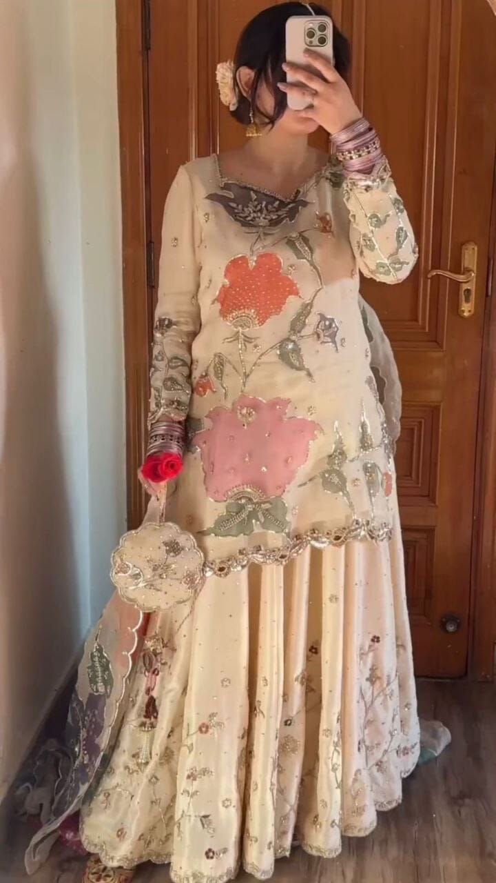 LG 1877 Sequence work Gharara Suit Ready Made Designer Suits Shopin Di Apparels