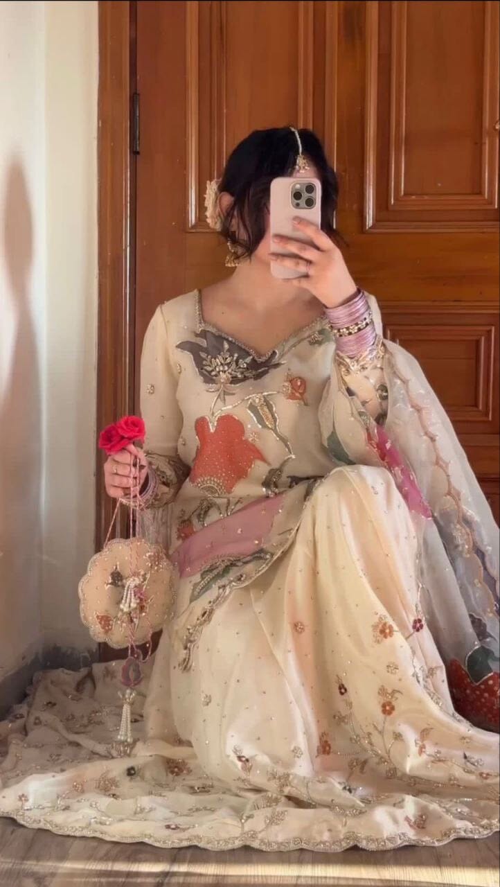 LG 1877 Sequence work Gharara Suit Ready Made Designer Suits Shopin Di Apparels