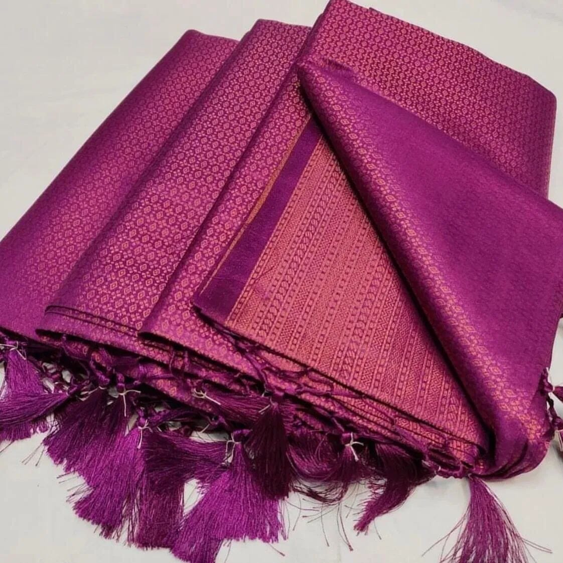Majenta Kubera Pattu Silk Saree Rich Pallu & Brocade Kubera Silk Blouse Silk Saree Shopin Di Apparels