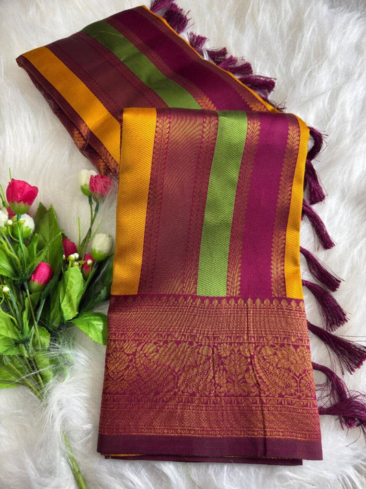 Majenta Soft Banarasi Grand Rich Pallu with Brocade Blouse Banarasi Saree Shopin Di Apparels