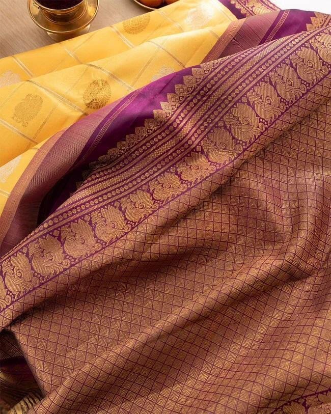 Mango Yellow Lichi Silk Banarasi Saree Silk Saree Shopin Di Apparels