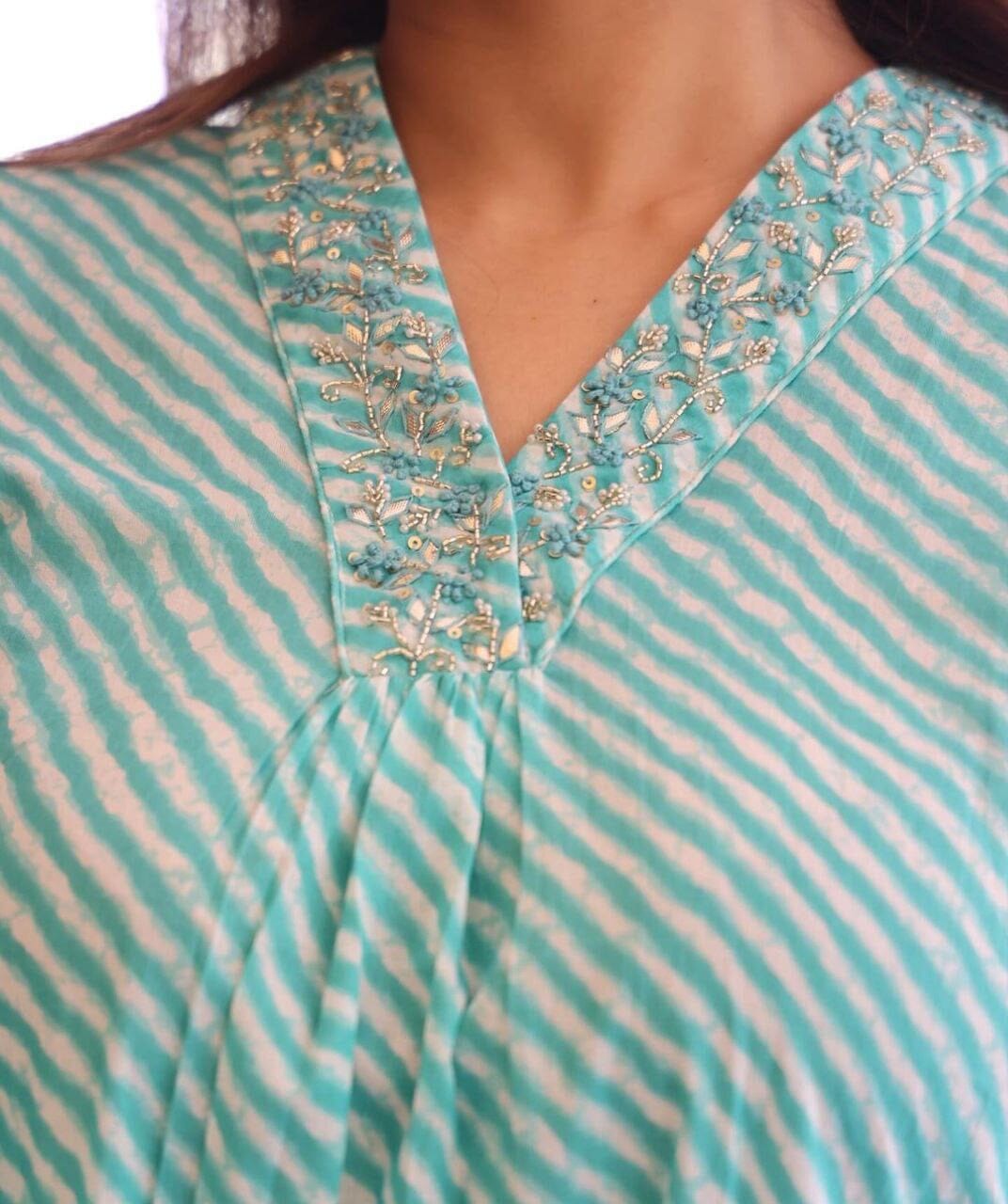 Mehra V Neck Cotton Kurti with Dupatta and Pant Kurti with Bottom and Dupatta Shopin Di Apparels