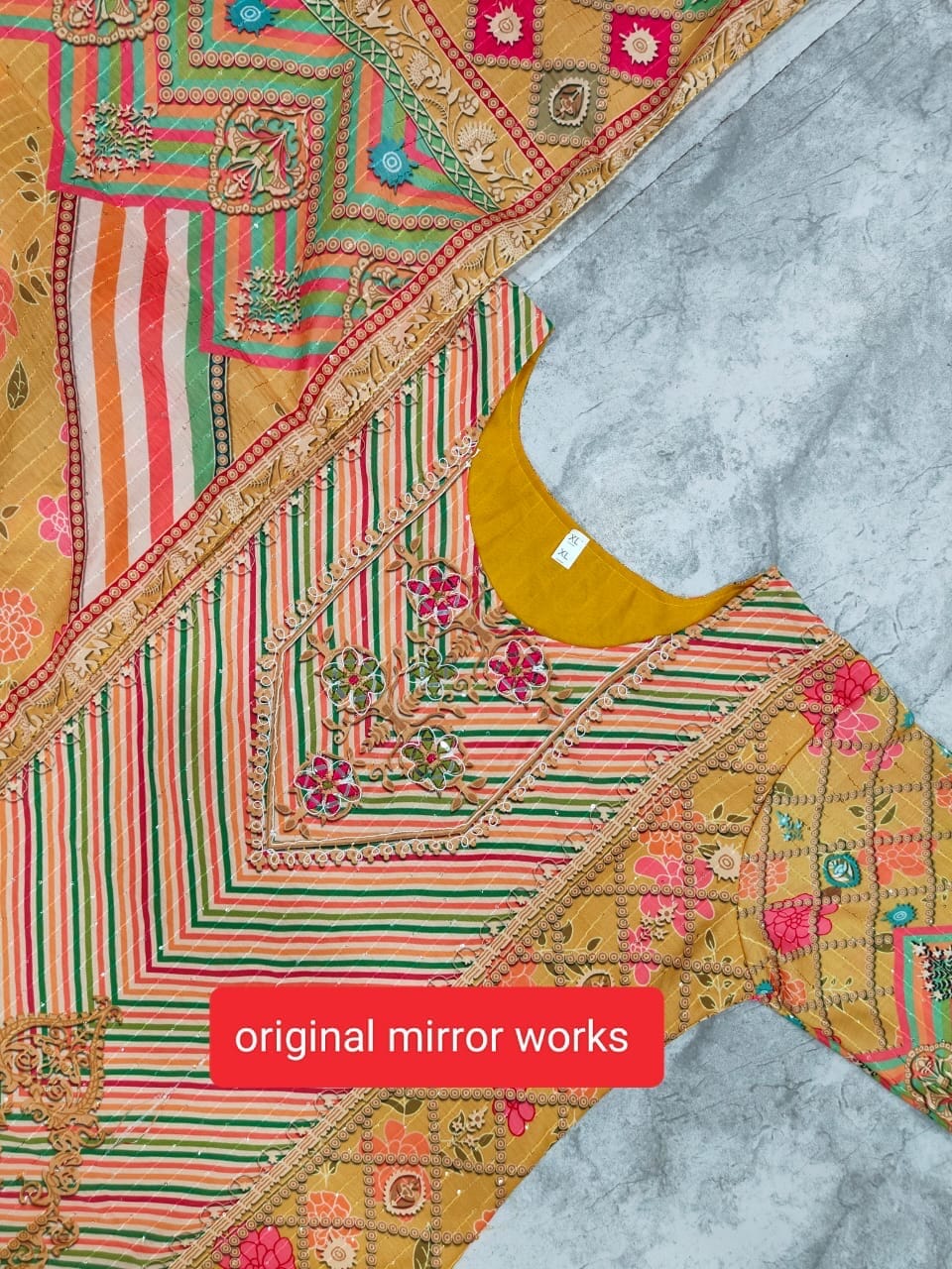 Mustard Muslin Kurti with Pant and Dupatta Set Kurti with Bottom and Dupatta Shopin Di Apparels