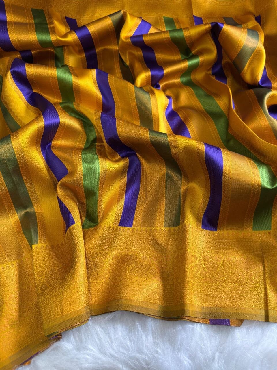 Mustard Soft Banarasi Grand Rich Pallu with Brocade Blouse Banarasi Saree Shopin Di Apparels