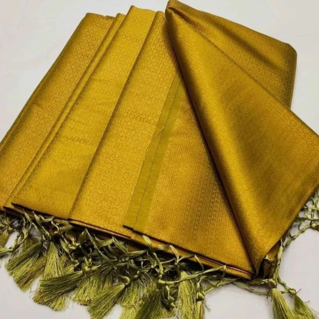 Olive Green Kubera Pattu Silk Saree Rich Pallu & Brocade Kubera Silk Blouse Silk Saree Shopin Di Apparels