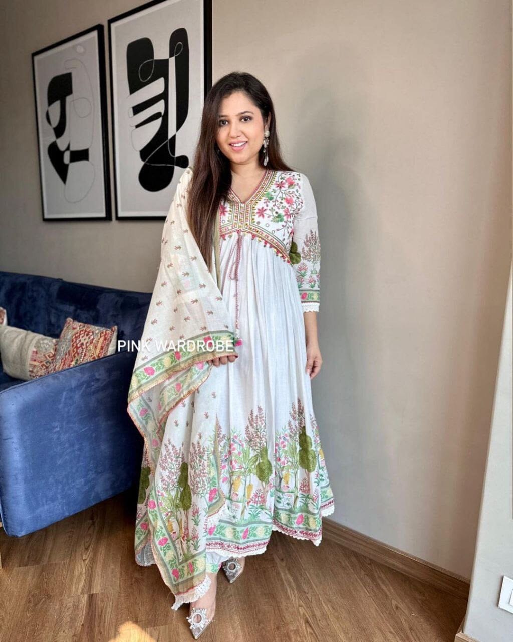 Pakistani Muslin Alia Cut Handwork Designer Suit Ready Made Designer Suits Shopin Di Apparels