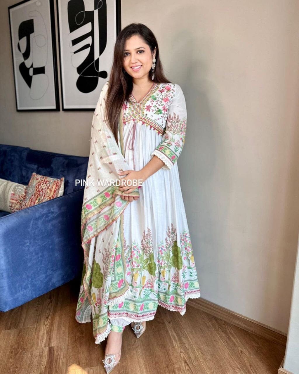 Pakistani Muslin Alia Cut Handwork Designer Suit Ready Made Designer Suits Shopin Di Apparels