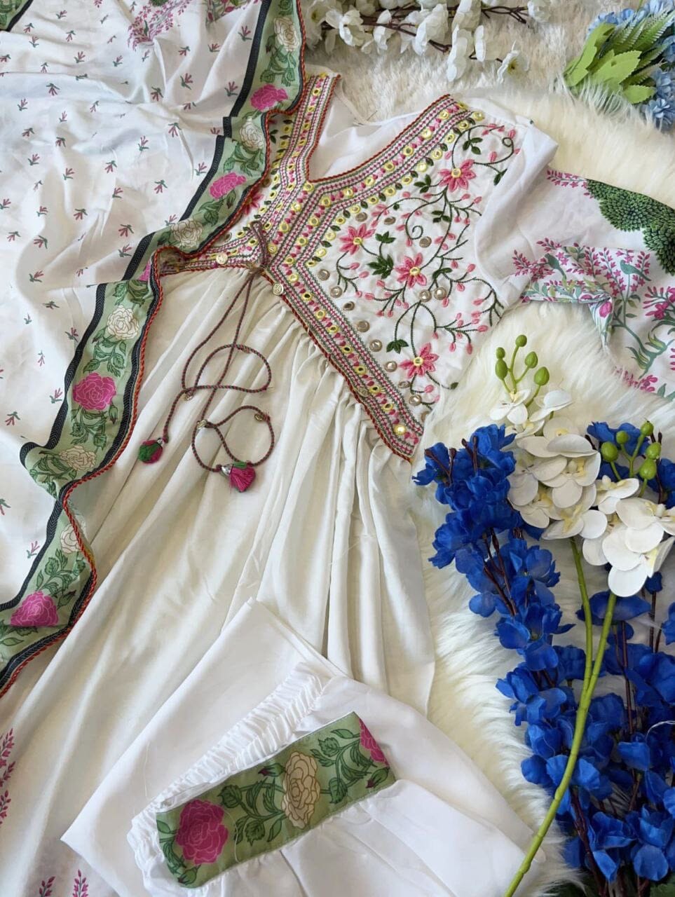 Pakistani Muslin Alia Cut Handwork Designer Suit Ready Made Designer Suits Shopin Di Apparels