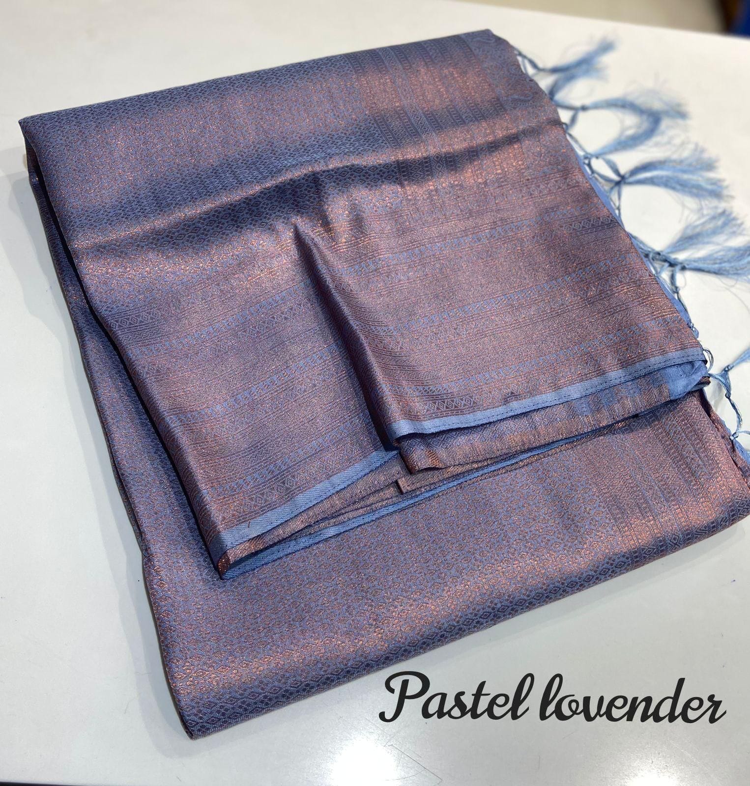 Pastel Lavender Kubera Pattu Silk Saree Rich Pallu & Brocade Kubera Silk Blouse Silk Saree Shopin Di Apparels