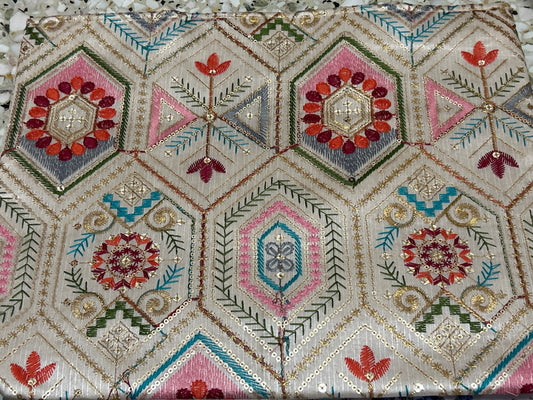 🌸 Premium Hexagon Embroidered Tote Bag 🌸 Shopin Di Apparels