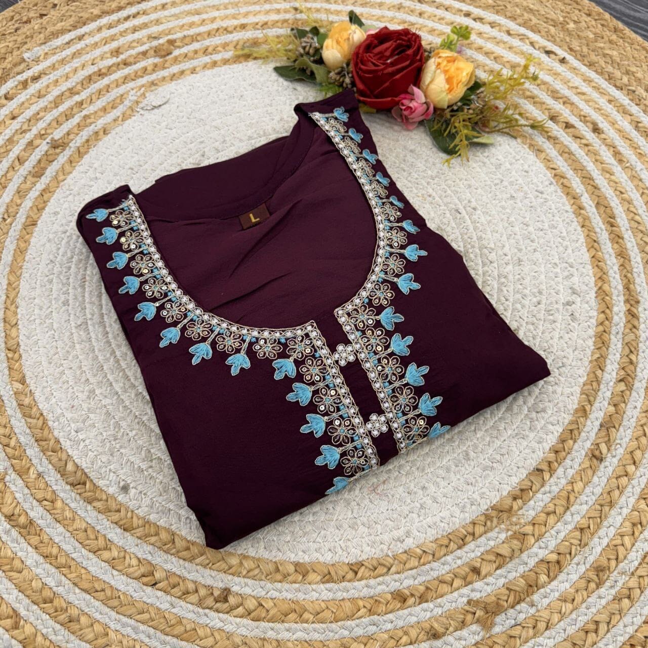 Pure Viscose Chander Designer Kurti with Tissue SilkDupatta and Bottom Kurti with Bottom and Dupatta Shopin Di Apparels