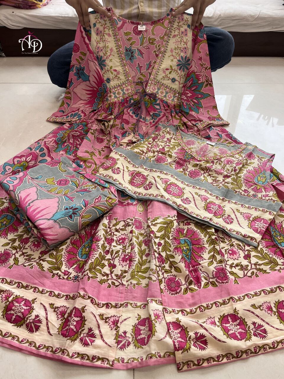 Rajwadi Shrug Koti with Designer Cotton Kurti Kurti with Pant Shopin Di Apparels