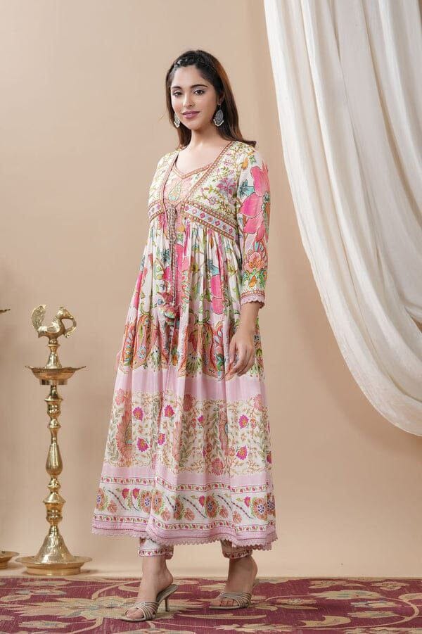 Rajwadi Shrug Koti with Designer Cotton Kurti Kurti with Pant Shopin Di Apparels