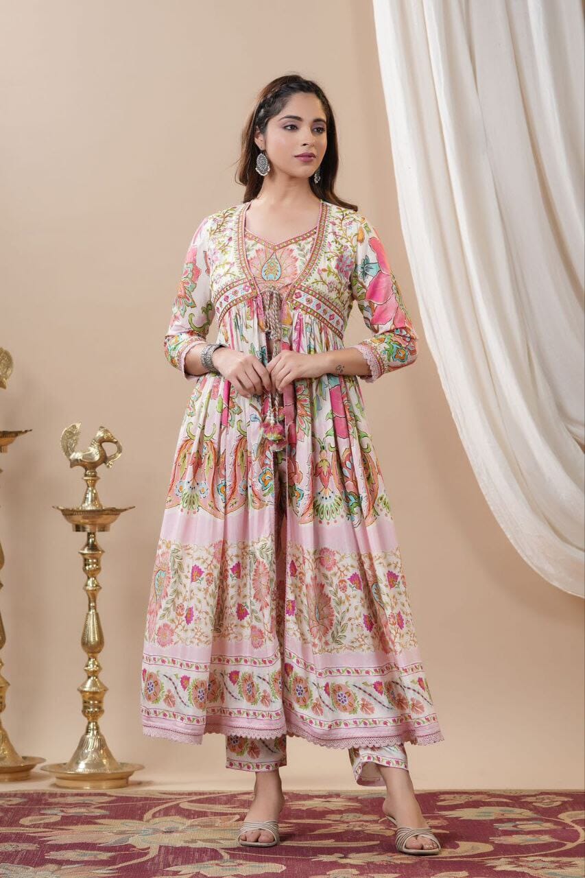 Rajwadi Shrug Koti with Designer Cotton Kurti Kurti with Pant Shopin Di Apparels