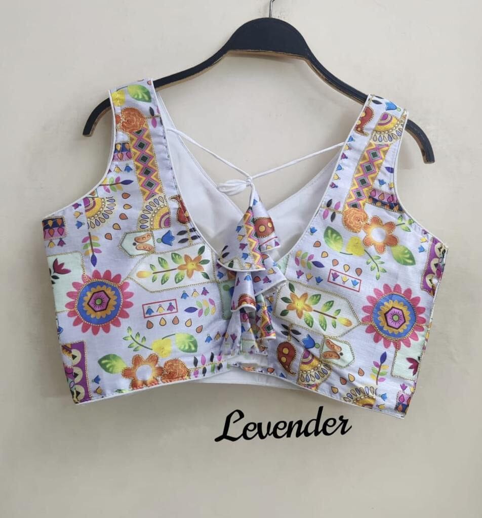 Raw Silk Printed Readymade Blouse in 8 colors Readymade Blouse Shopin Di Apparels