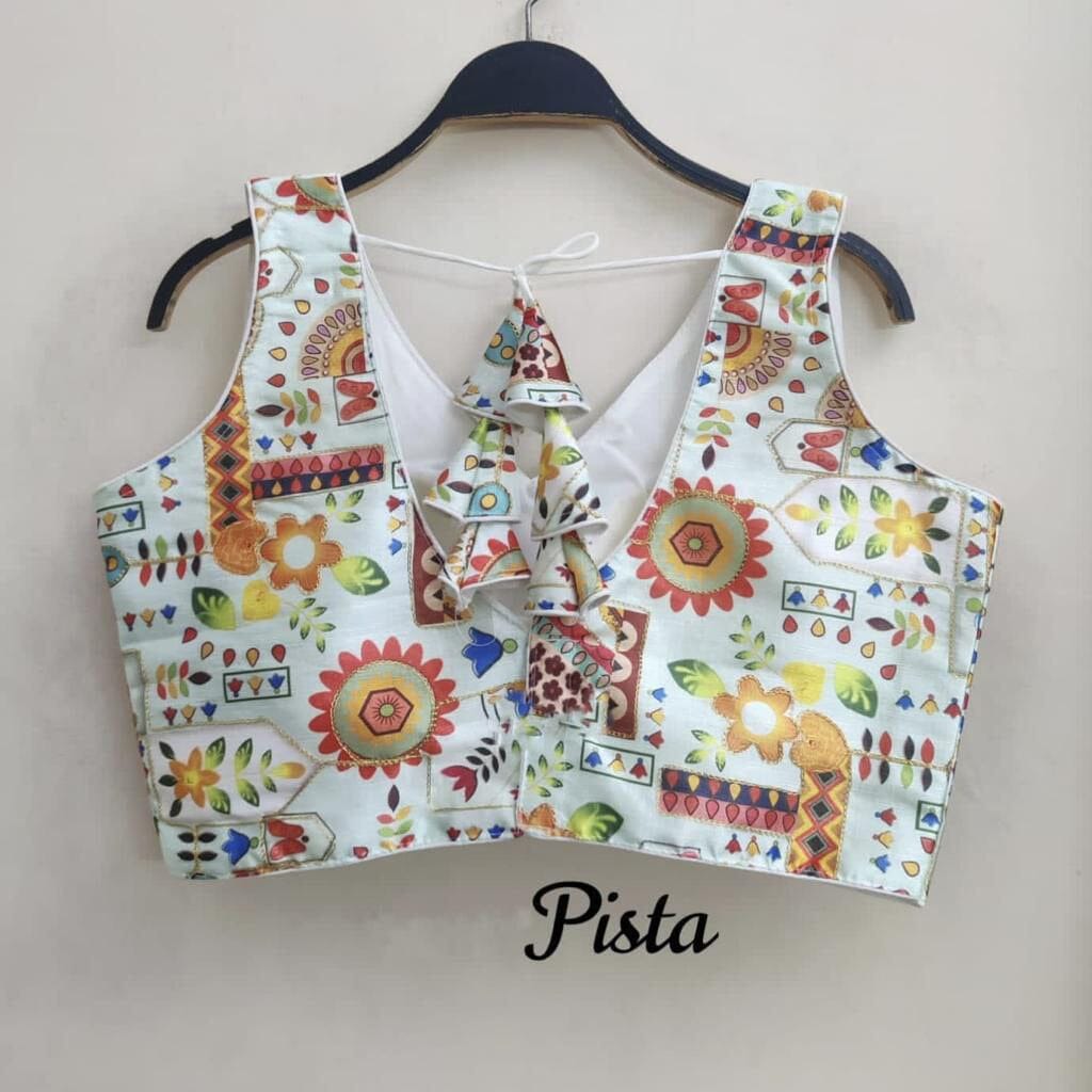 Raw Silk Printed Readymade Blouse in 8 colors Readymade Blouse Shopin Di Apparels