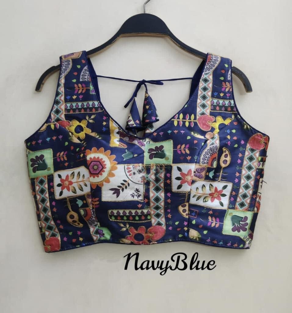 Raw Silk Printed Readymade Blouse in 8 colors Readymade Blouse Shopin Di Apparels