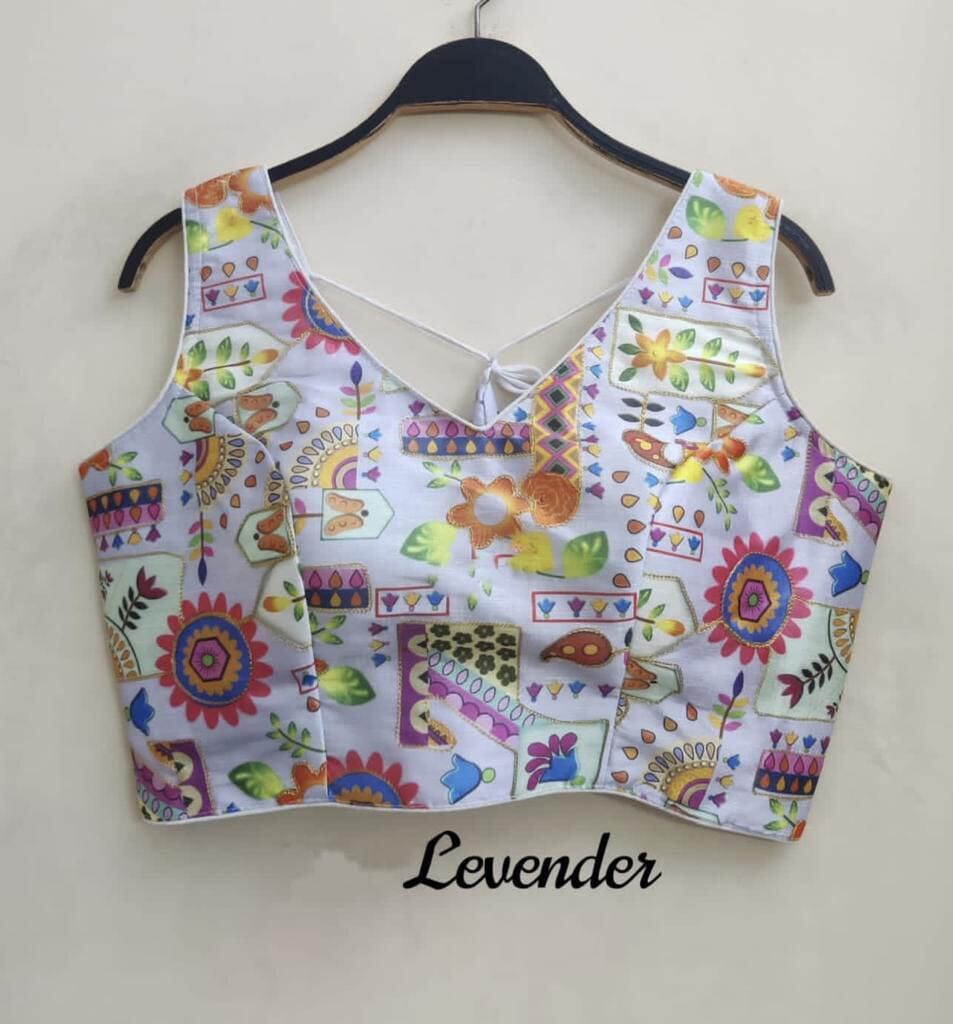 Raw Silk Printed Readymade Blouse in 8 colors Readymade Blouse Shopin Di Apparels