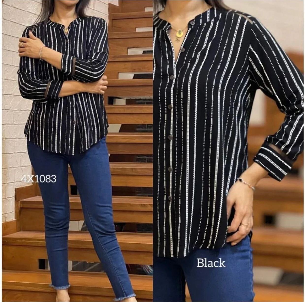 Rayon Digital Printed Western Wear Shirt Top Shopin Di Apparels