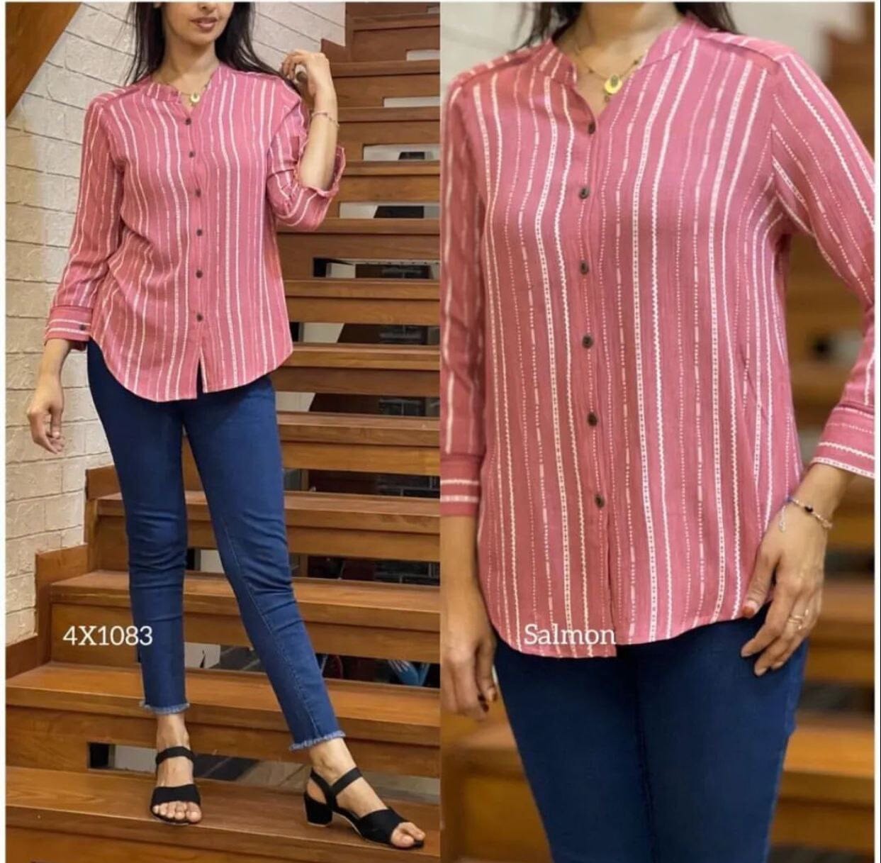 Rayon Digital Printed Western Wear Shirt Top Shopin Di Apparels