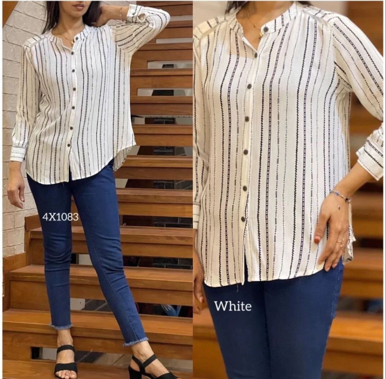 Rayon Digital Printed Western Wear Shirt Top Shopin Di Apparels